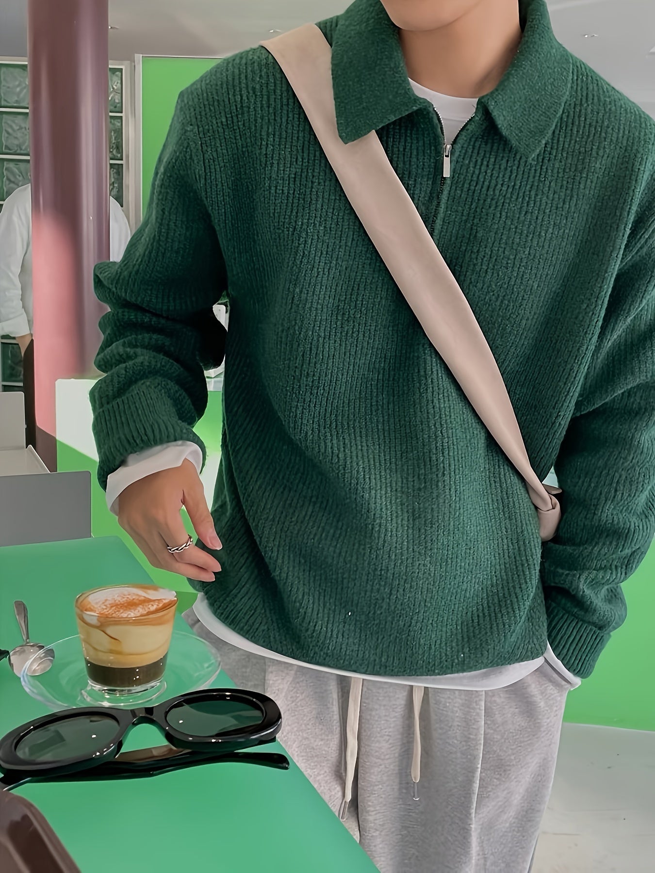 Cozy Quarter Zip Men's Winter Sweater - BritishElegance