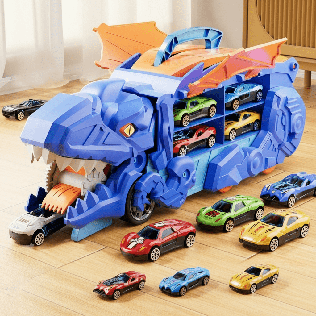 Fun Kids Car Track Playset with Toy Vehicles