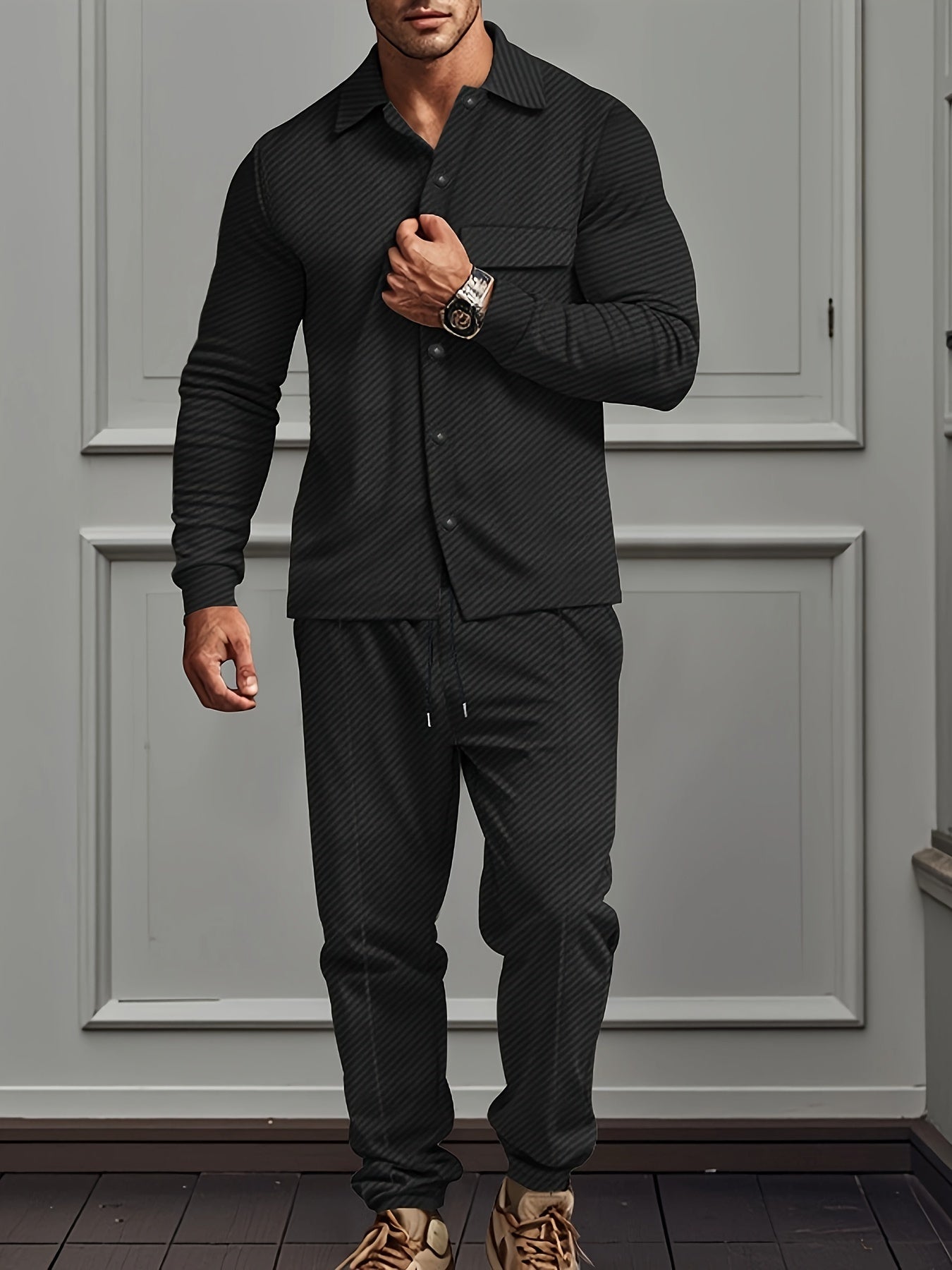 Soft Cotton Blend Tracksuit Set For Men