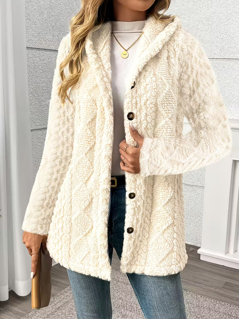 Soft Women's Quilted Fleece Hoodie Jacket
