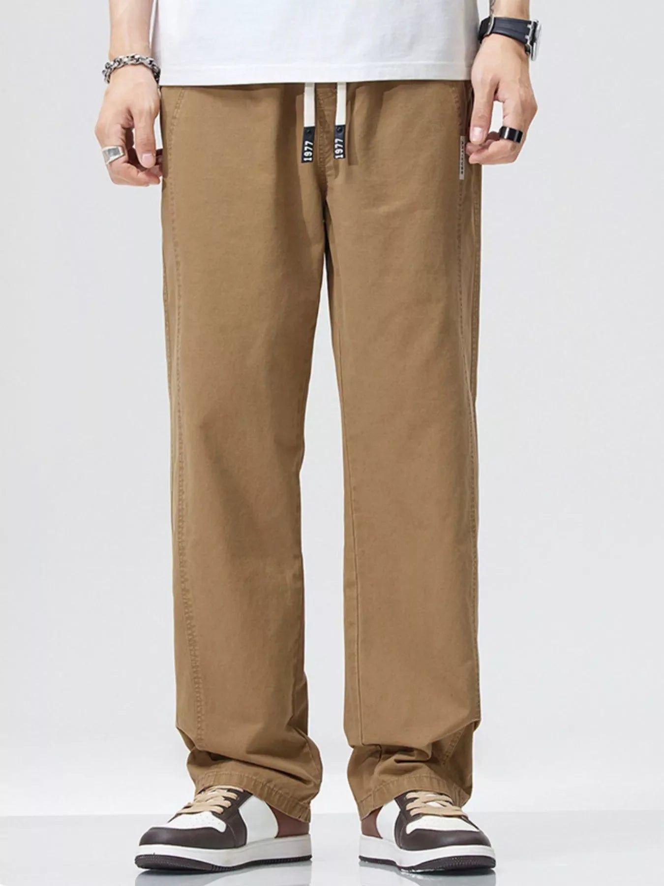 Men's Relaxed Fit Comfortable Drawstring Trousers