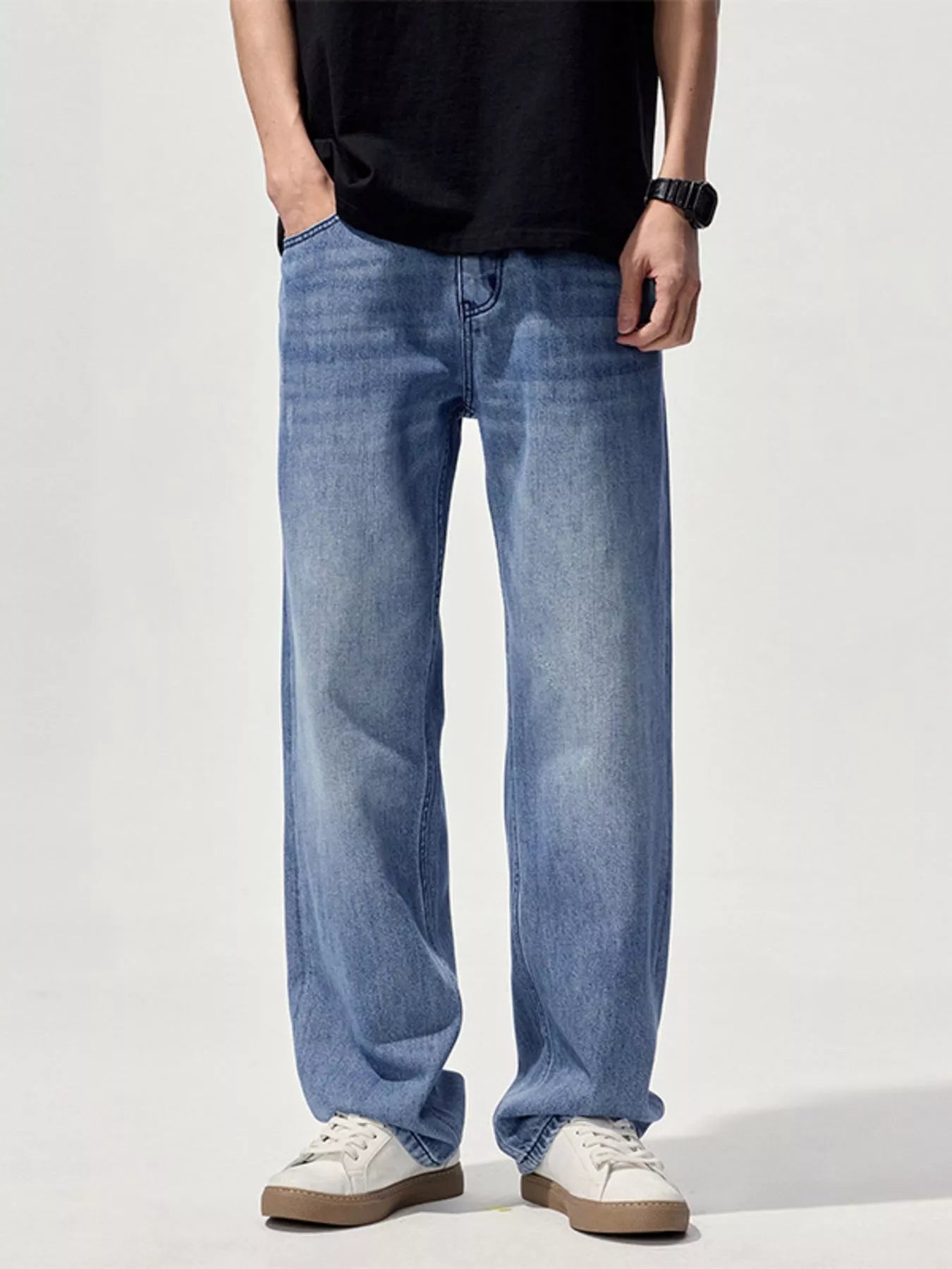 Men's Comfortable Loose Fit Jeans UK - VogeLuxe
