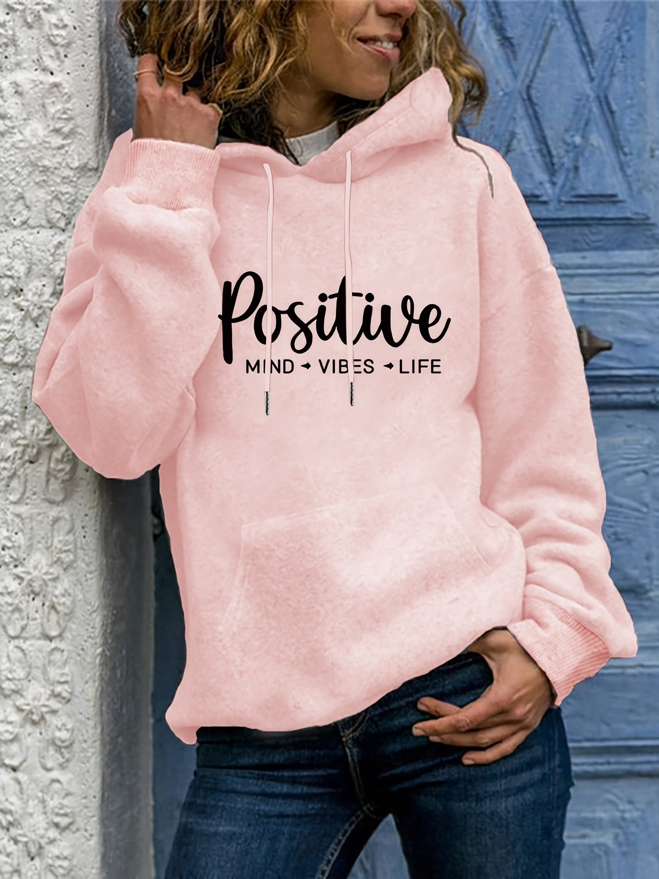 Cozy Women's Large Hooded Sweatshirt with Fun Graphic Pocket - BritishElegance