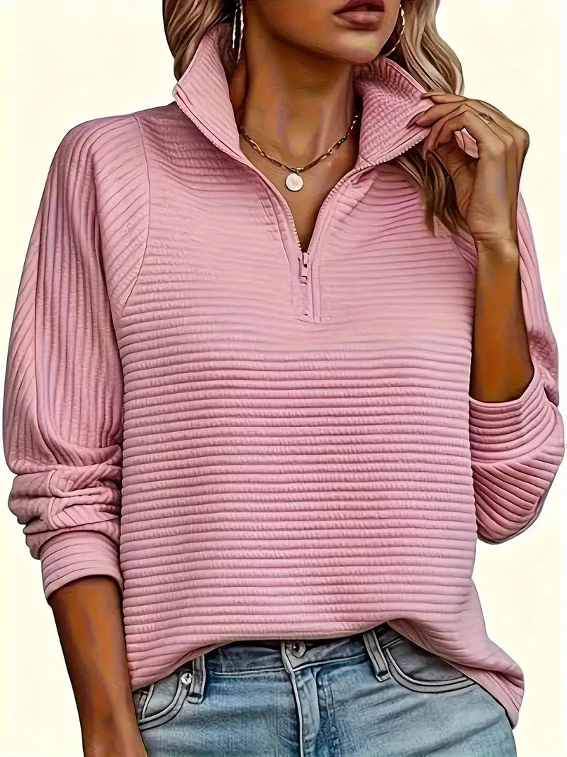 Casual Women's Quarter Zip Knit Sweater