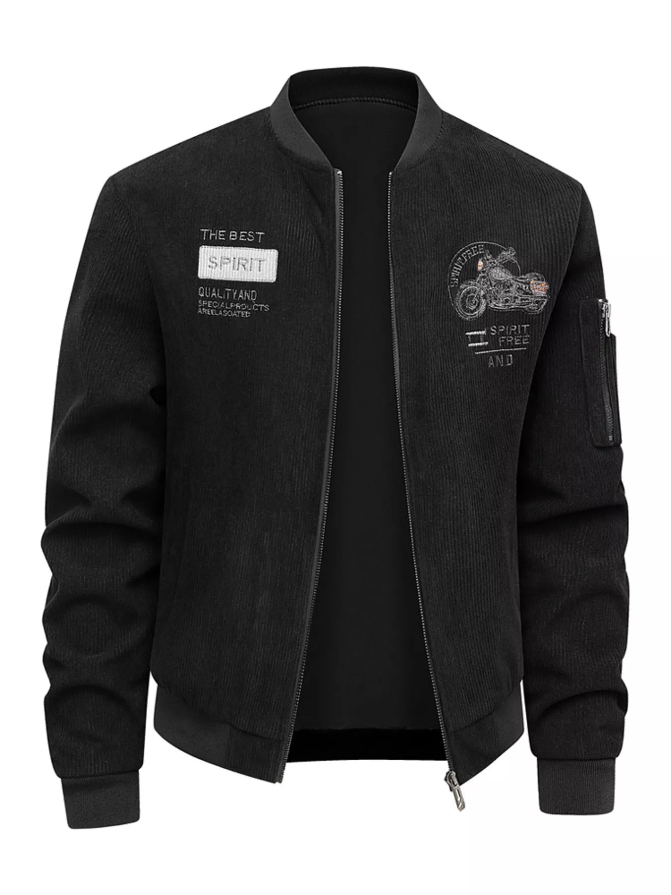 Big and Tall Corduroy Bomber Coat - VogeLuxe