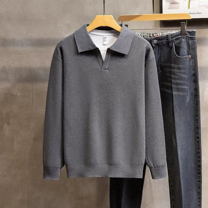 Classic Men's Knit Polo Sweater