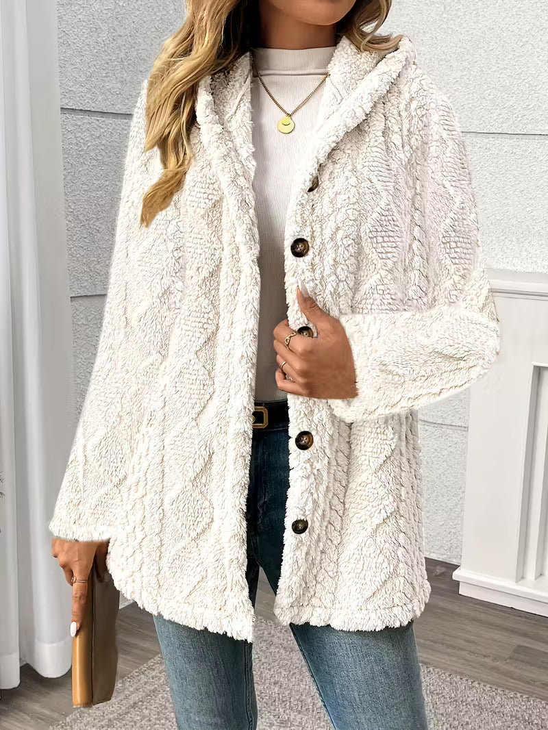 Soft Women's Quilted Fleece Hoodie Jacket