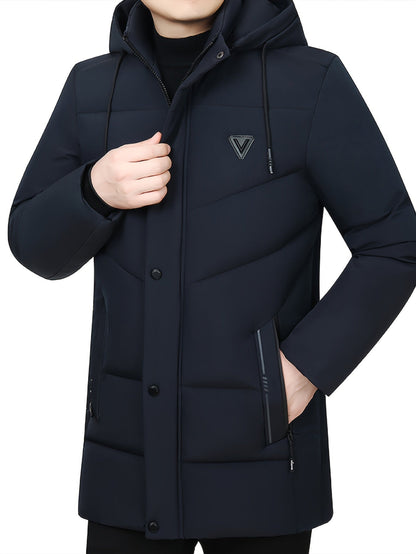 Comfy Faux Leather Coat with Zip Pocket for Men