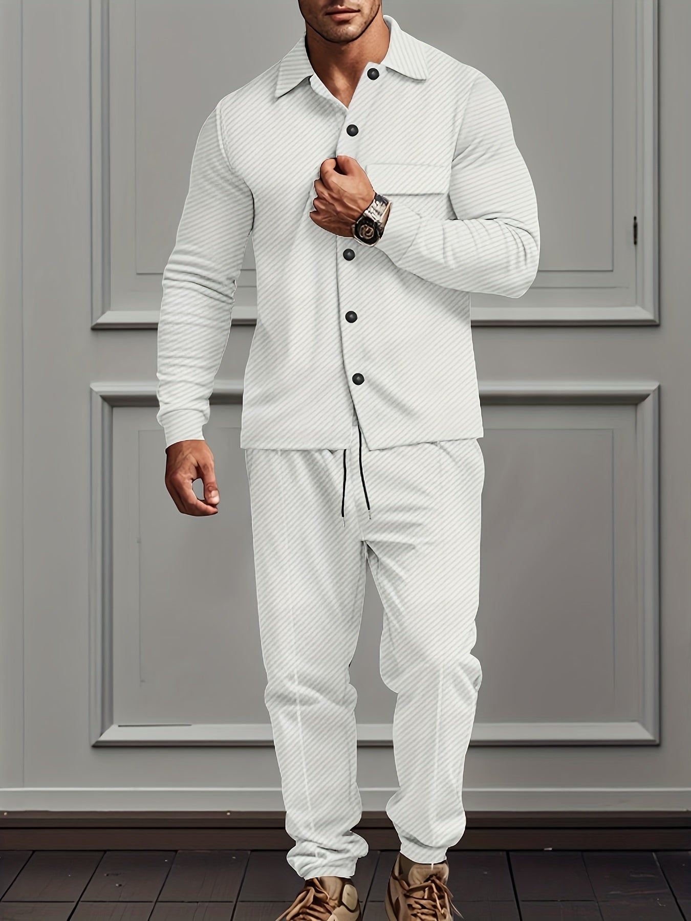 Soft Cotton Blend Tracksuit Set For Men - VogeLuxe