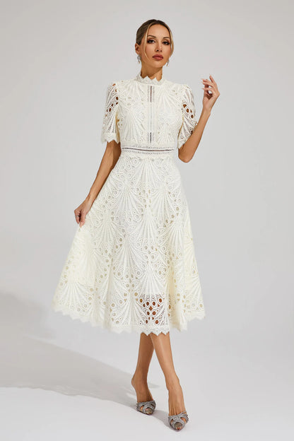 Beautiful Floral Knee Length Dress for Ladies
