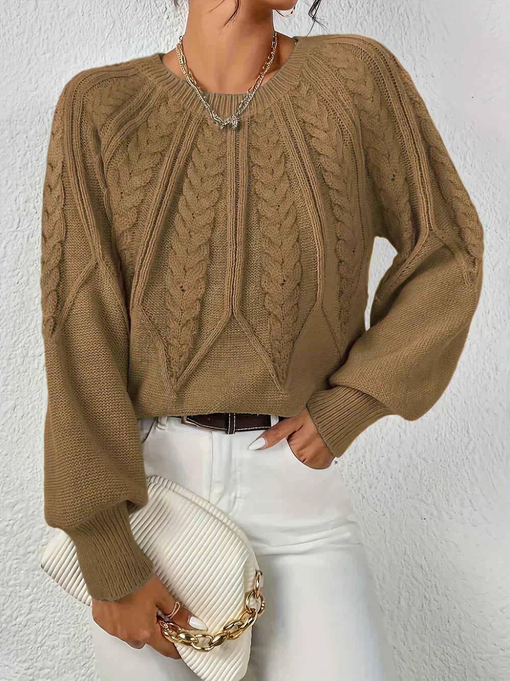Soft Cable Knit Women's Raglan Sweater