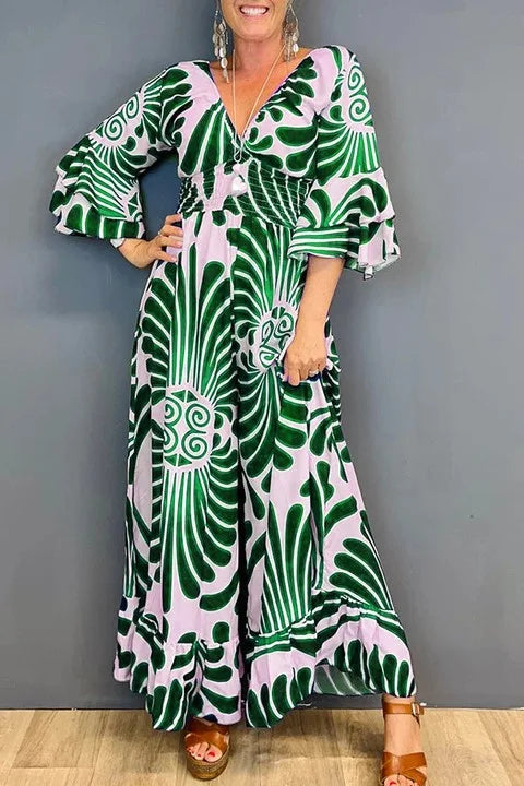 Summer Floral V-Neck Jumpsuit for Women