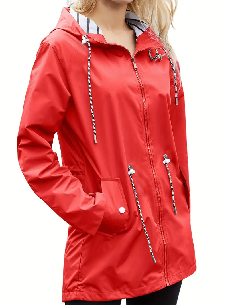 Waterproof Women's Parka Jacket With Hood And Pockets