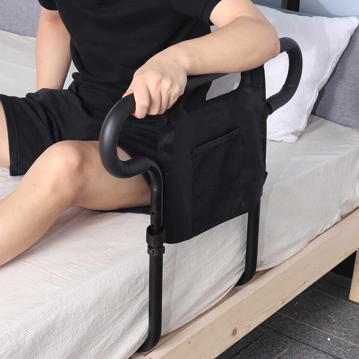 Elderly Bed Assist Rail with Handy Storage Pocket - VogeLuxe