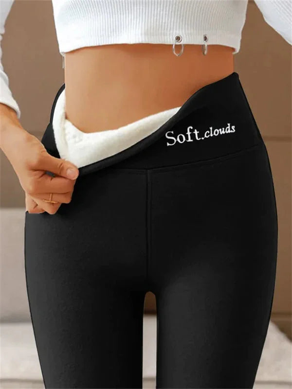 Soft Thermal Fleece Lined Winter Leggings for Women