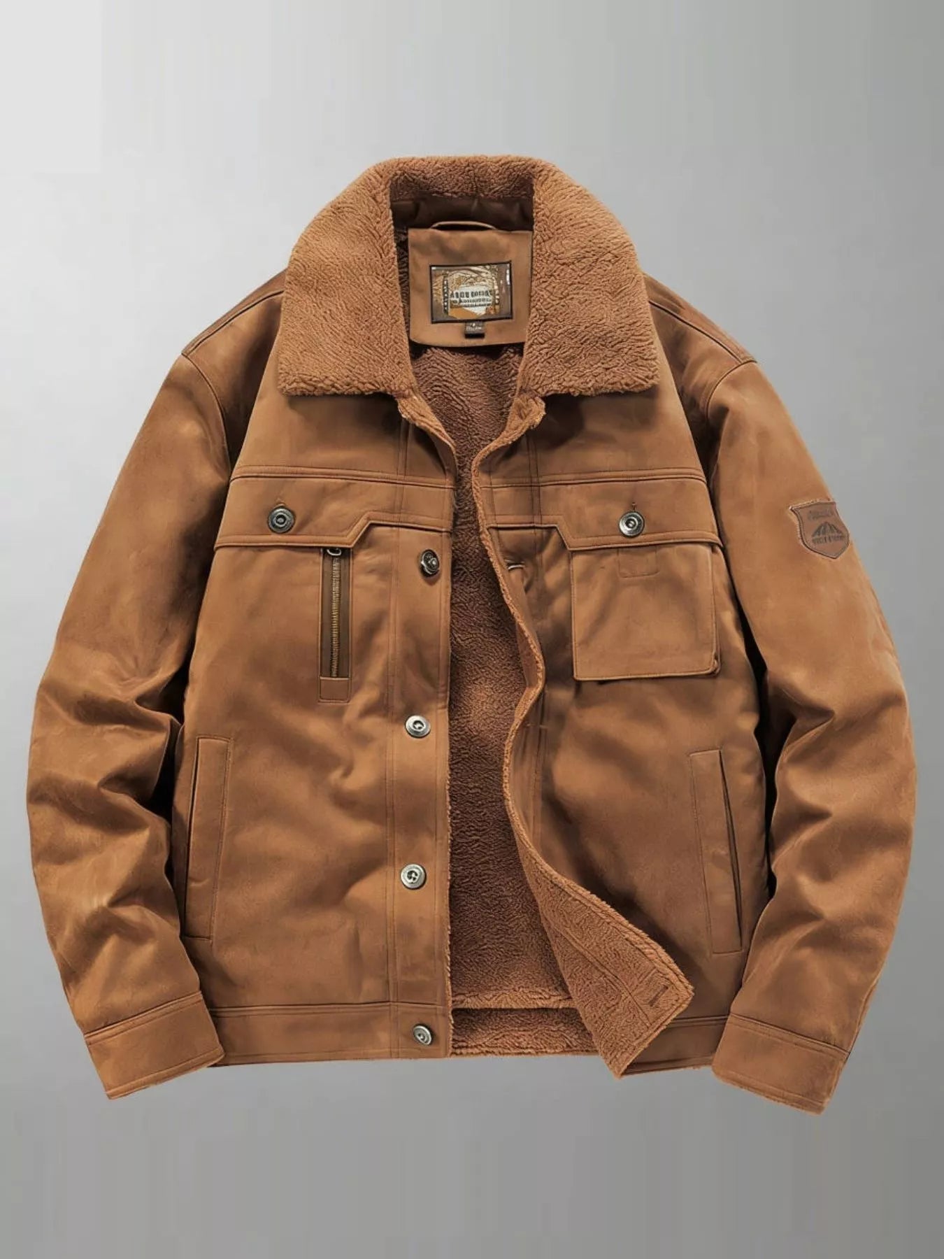 Big Size Mens Fleece Lined Parka Jacket