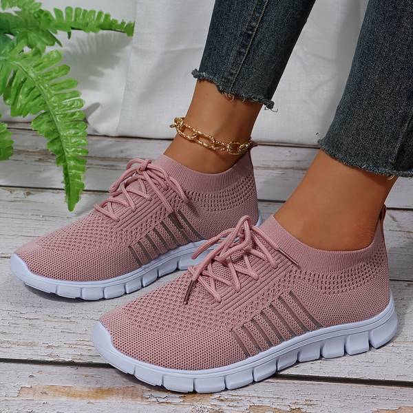 Lightweight Women's Airy Running Shoes with Stripe Detail