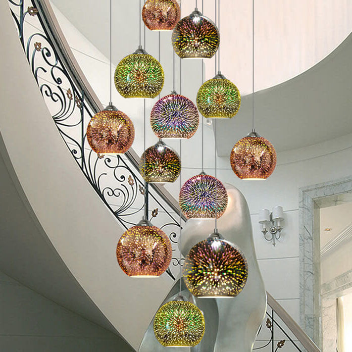 Vibrant 3D Glass Pendant Lamp - Stylish Hanging Light