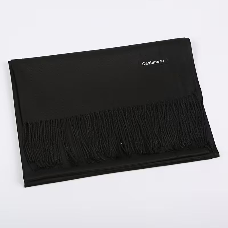 Cozy Plain Cashmere Feel Winter Scarf