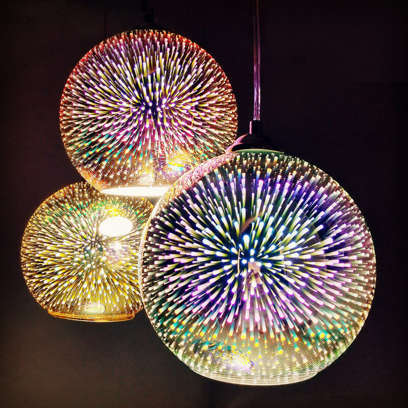 Vibrant 3D Glass Pendant Lamp - Stylish Hanging Light