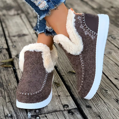 Warm Fleece Lined Women's Slipper Shoes