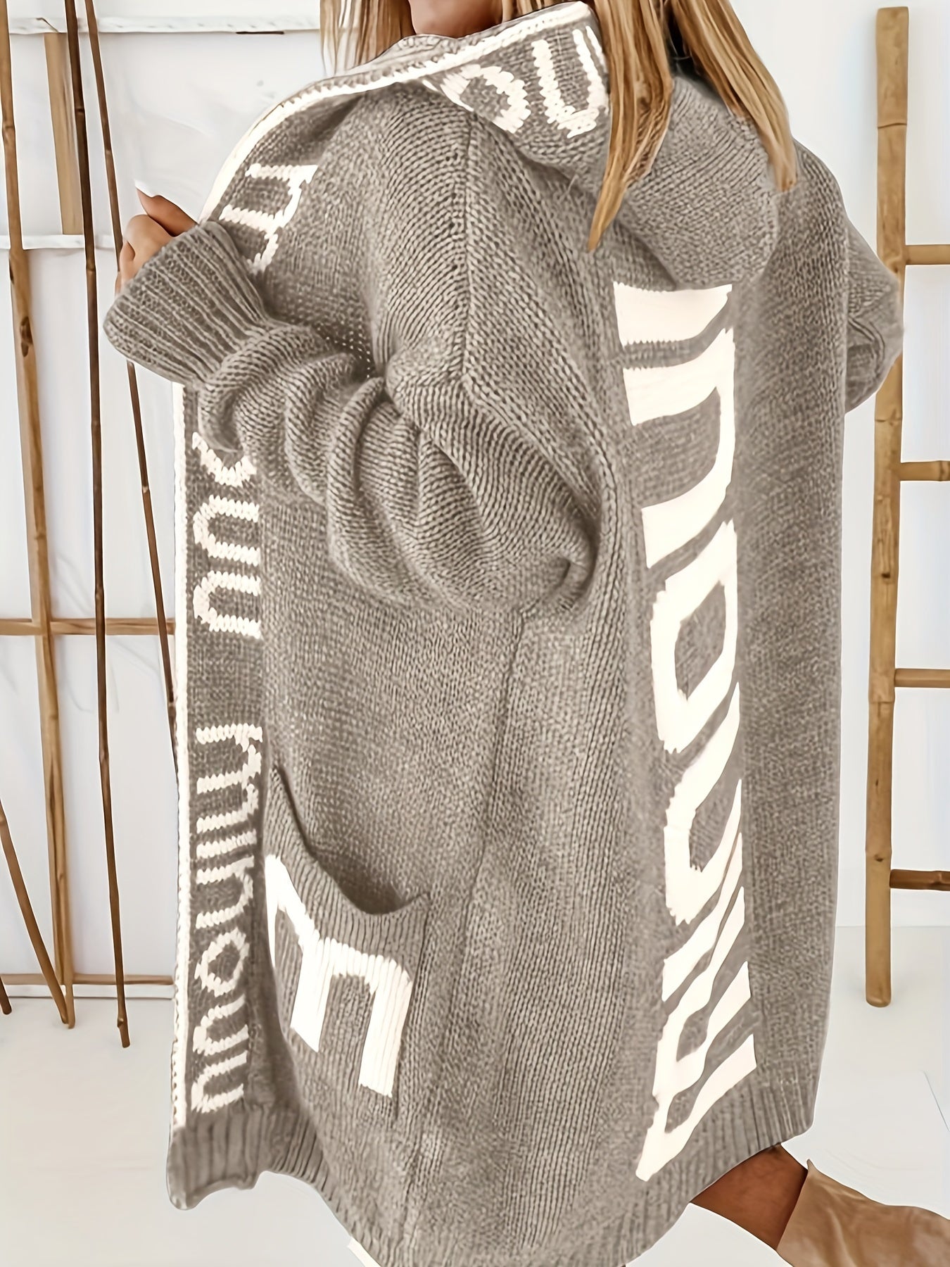 Comfy Floral Open Front Hooded Cardigan for Women - BritishElegance