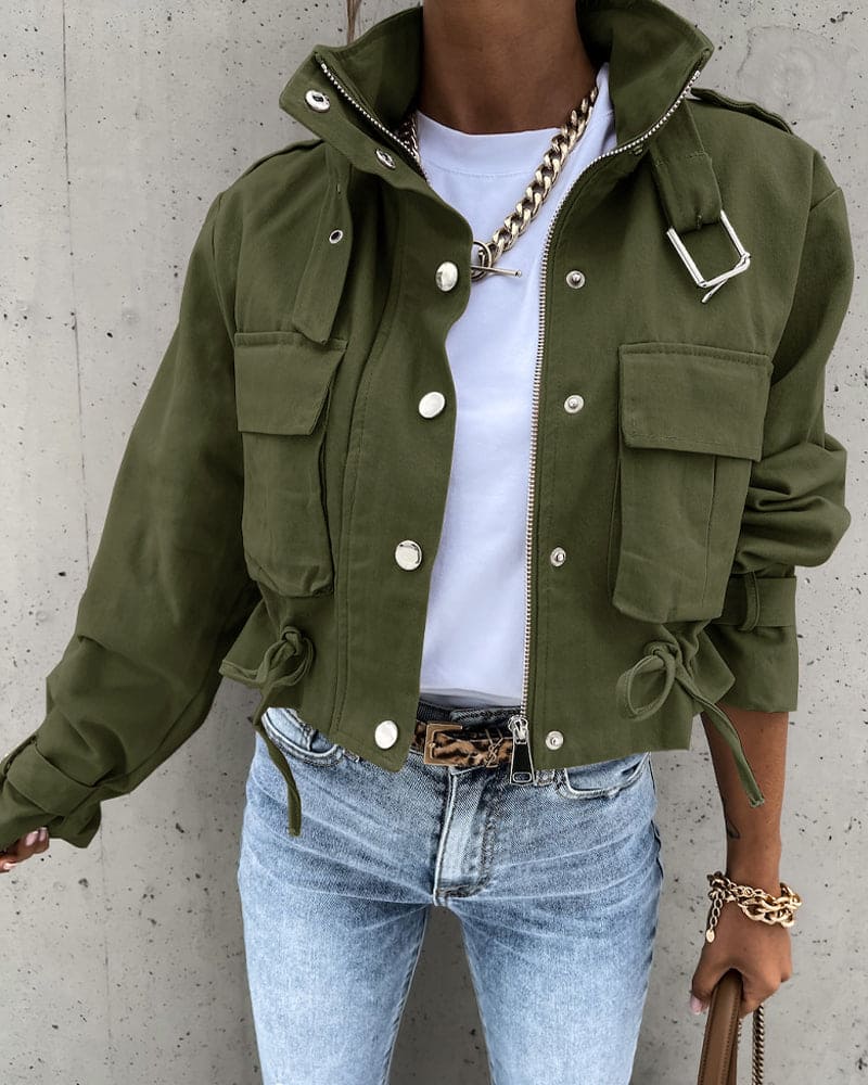 Tailored Women's Short Utility Jacket - VogeLuxe