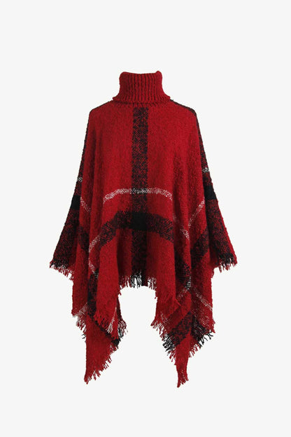 Stylish Frayed Edge Poncho Cape