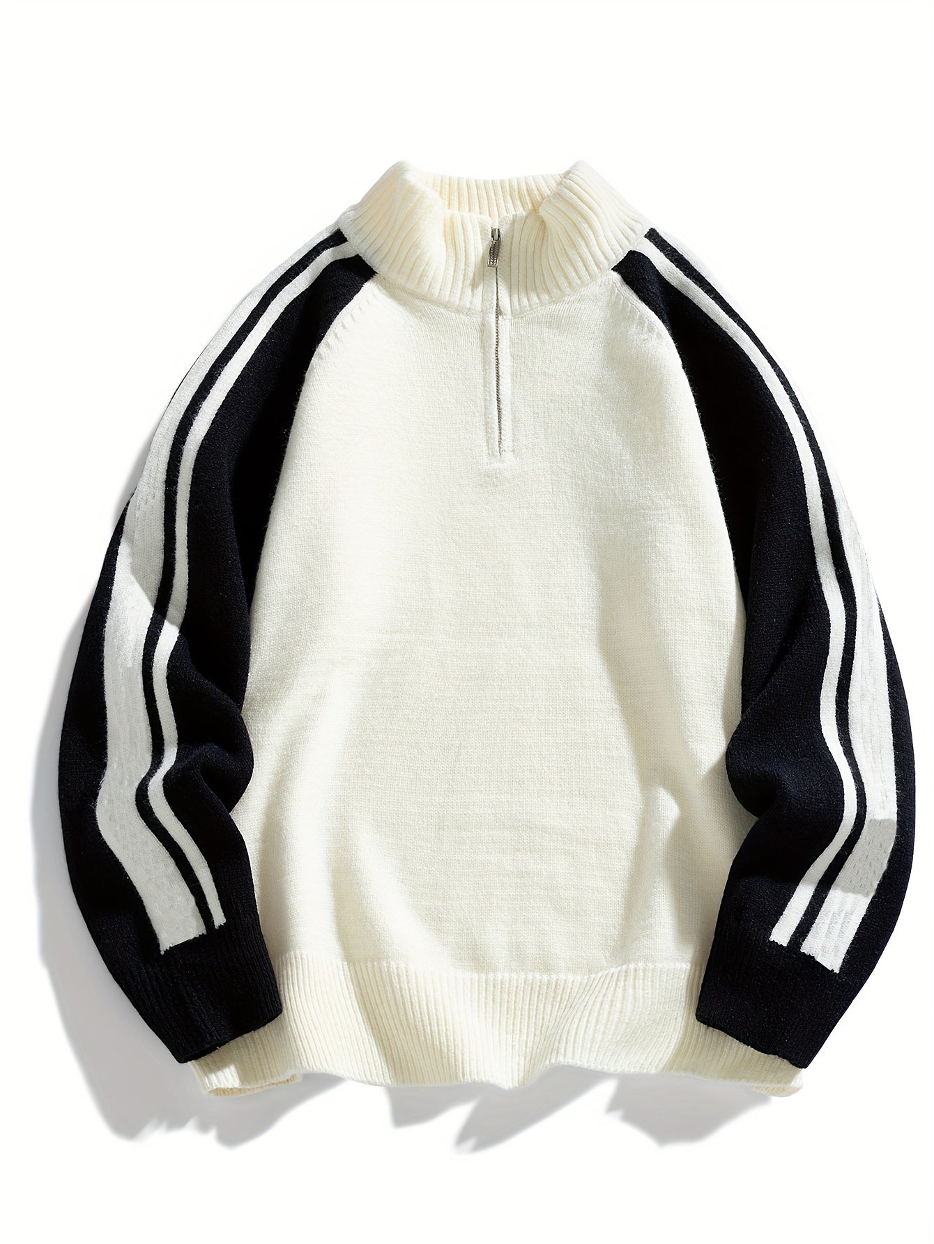 Men's Warm Colourful Zip Neck Winter Sweater