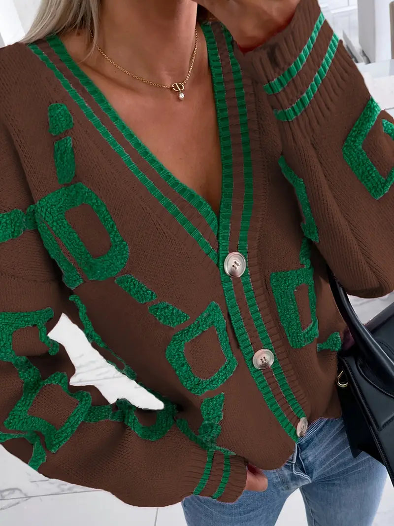 Ladies' Open Front V-Neck Sweater Cardigan