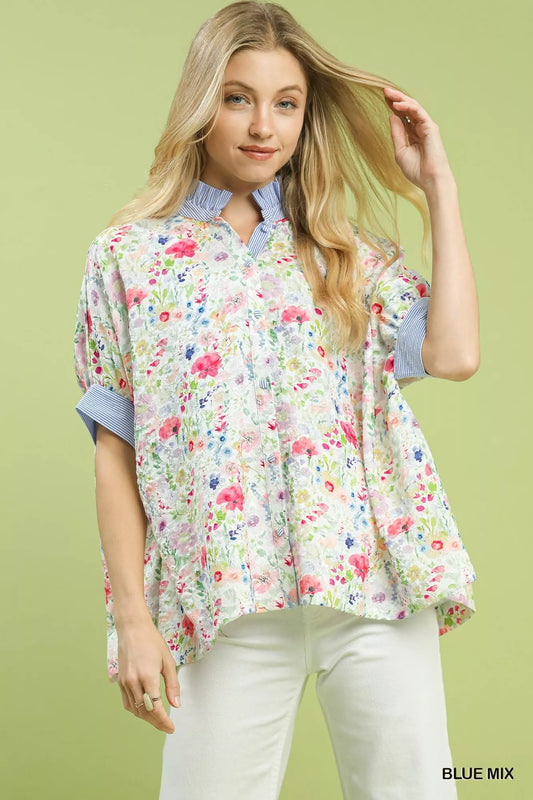 Classic Flower Pattern Dress Shirt - VogeLuxe