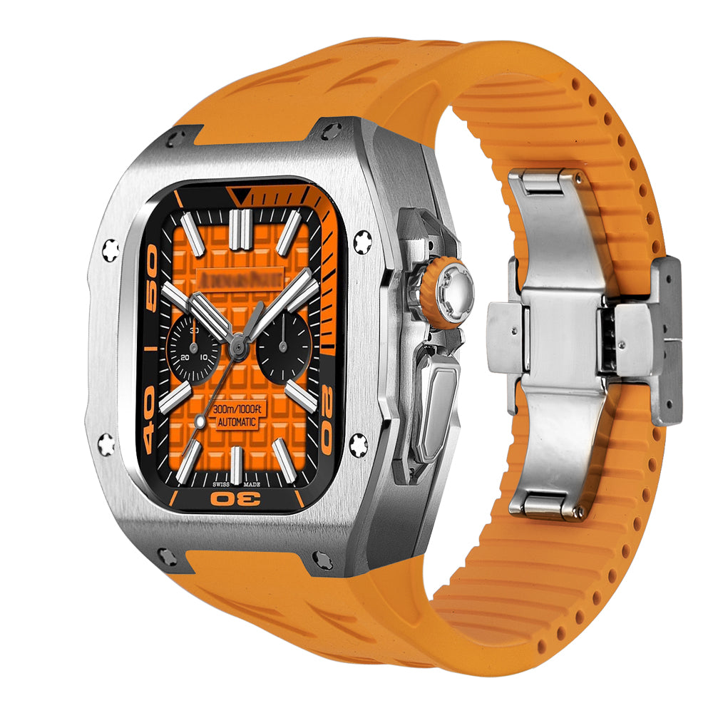 Durable Titanium Case and Soft Rubber Strap for Apple Watch Ultra