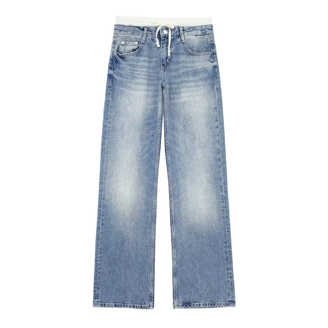 Classic Comfortable Mid Rise Straight Leg Jeans - VogeLuxe