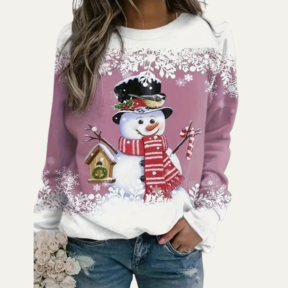 VogeLuxe | Women’s Festive Snowman Crewneck Sweatshirt