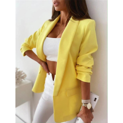 Comfortable Women's Simple Open Front Blazer Jacket