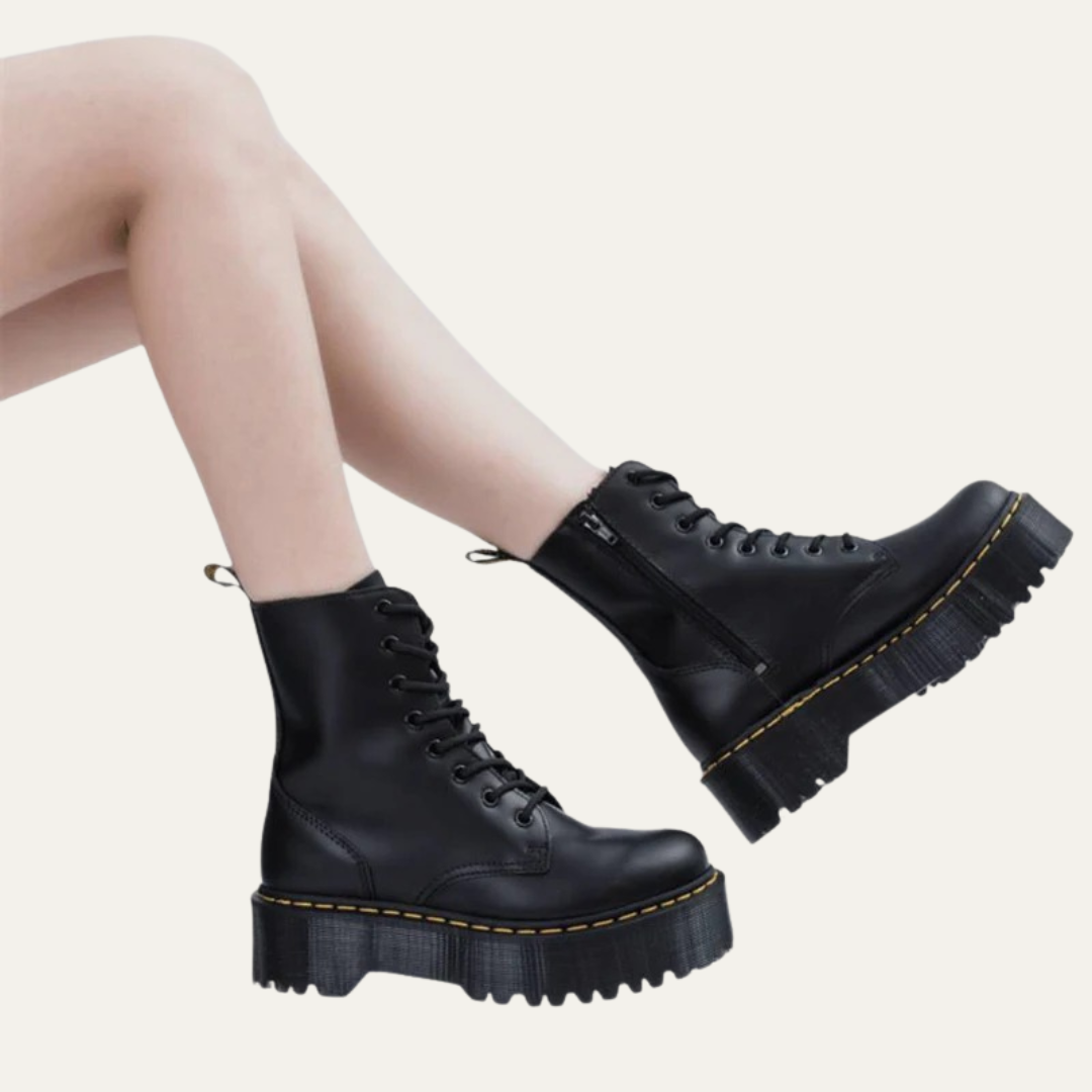 VogeLuxe | Women’s Chunky Platform Lace Up Ankle Boots