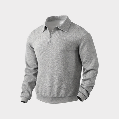 VogeLuxe | Men’s Quarter Zip Textured Knit Pullover