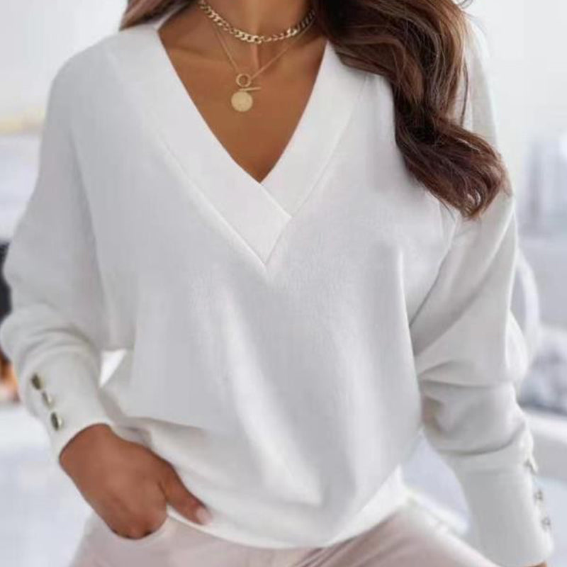 Relaxed Fit V-Neck Sweater for Ladies