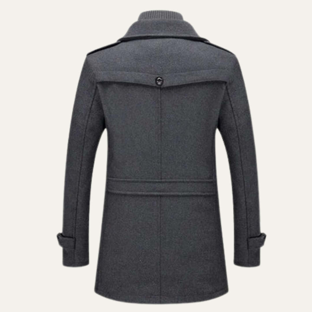 VogeLuxe | Men’s Classic Convertible Collar Trench Coat