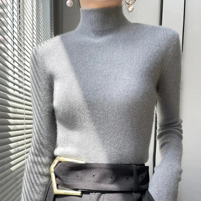 Warm Fitted Ladies Wool Sweater for Winter