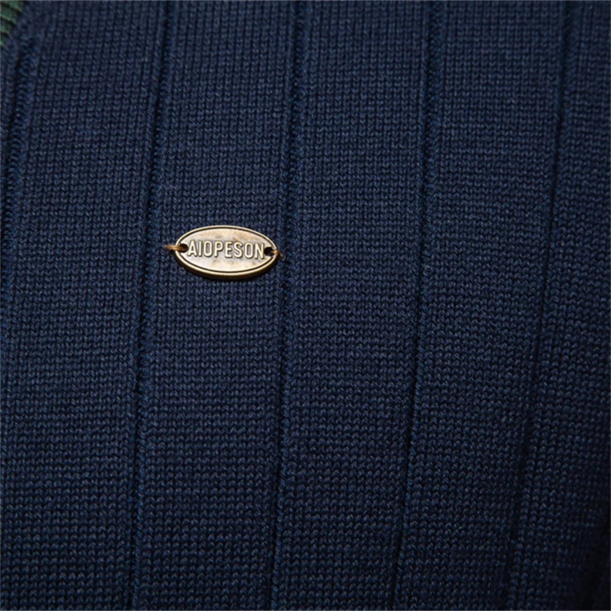 VogeLuxe | Men’s V Neck Rib Knit Cardigan with Striped Trim