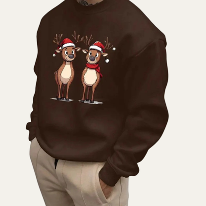 VogeLuxe | Men’s Festive Reindeer Christmas Sweatshirt