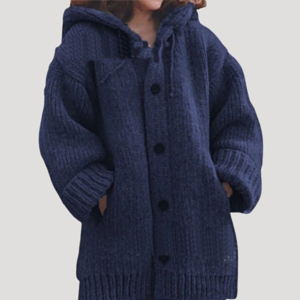 Soft Women's Large Knit Hoodie Cardigan
