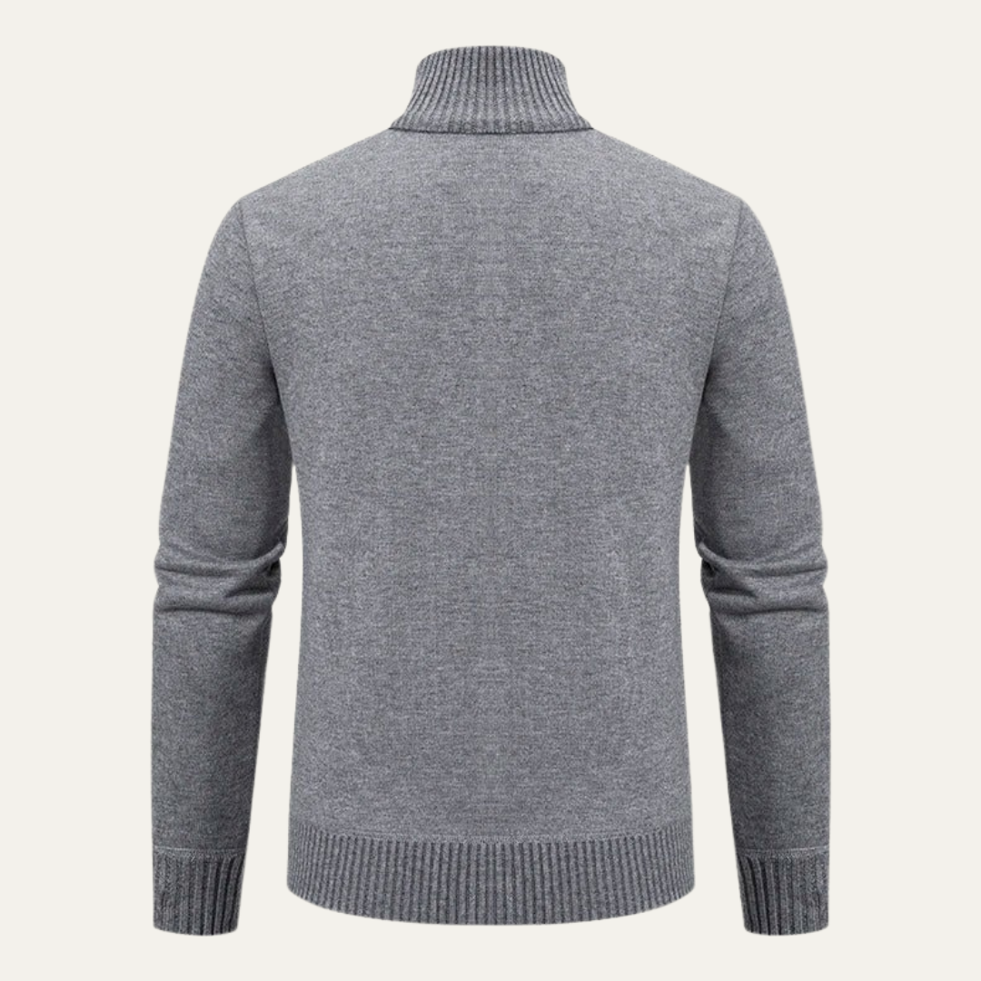 VogeLuxe | Men’s Cable Knit Full Zip Cardigan Sweater