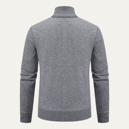 VogeLuxe | Men’s Cable Knit Full Zip Cardigan Sweater