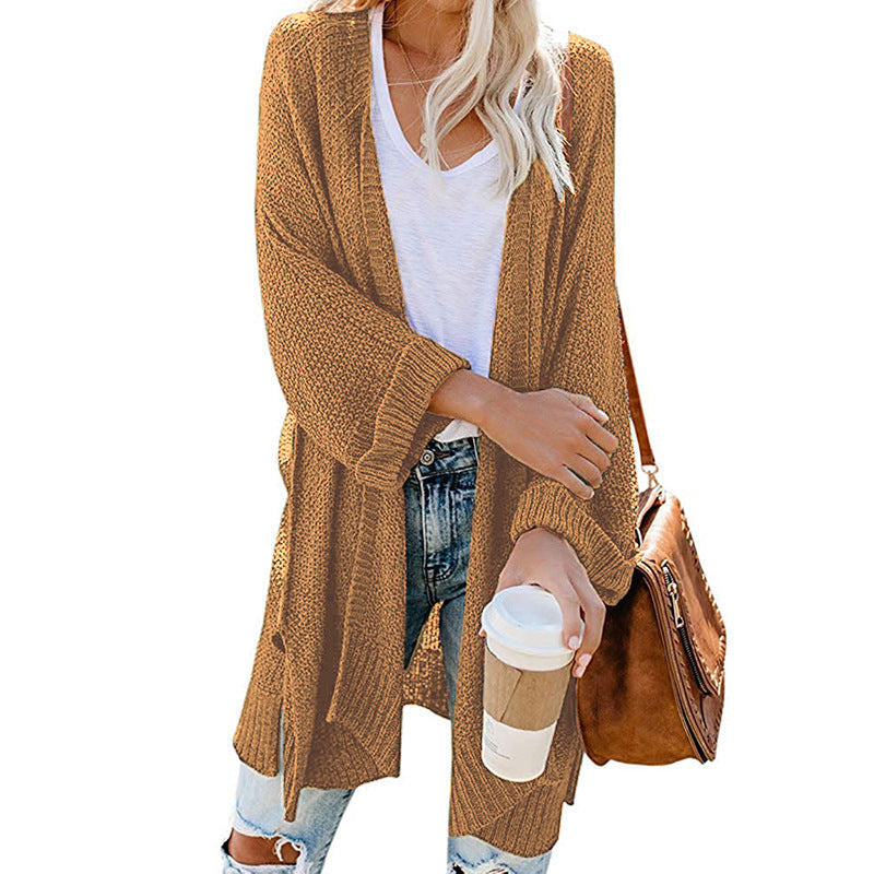 Cozy Women's Open Front Winter Cardigan with Pockets