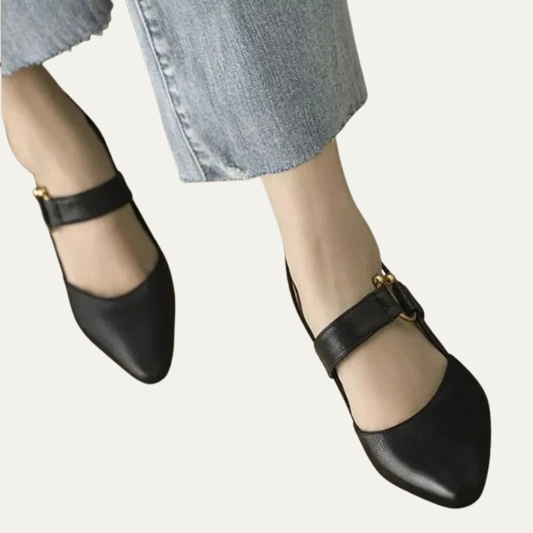 VogeLuxe | Women’s Pointed Toe Slingback Pumps with Block Heel