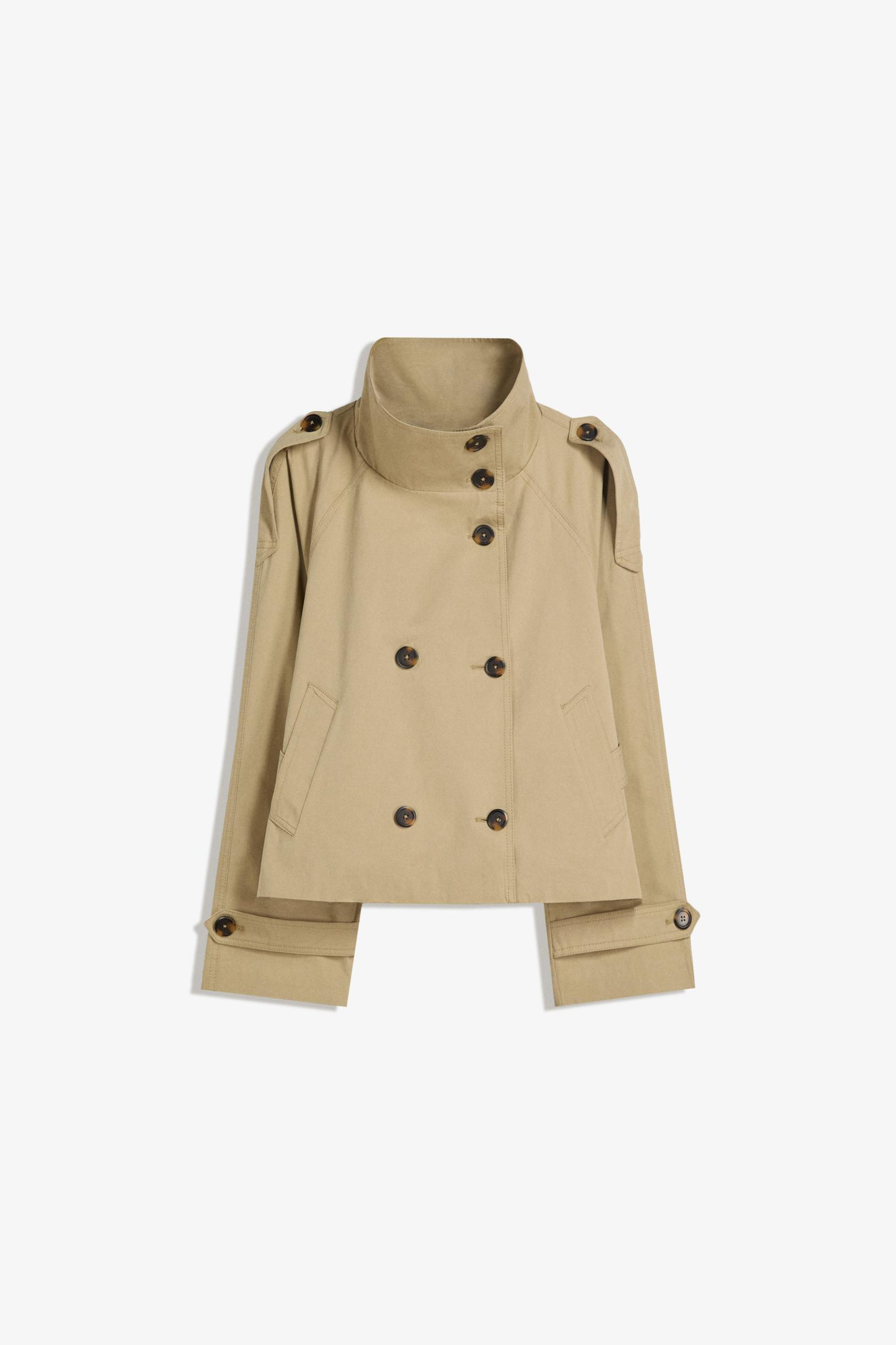 Classic Short Trench Coat - Slim Fit Water Repellent Jacket