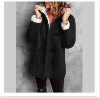 Warm Women's Fleece Lined Parka Coat - Grey