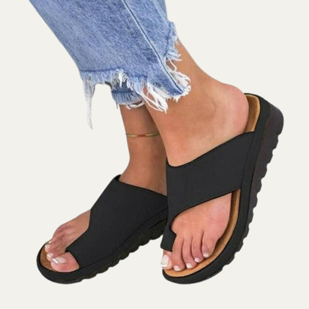 VogeLuxe | Women’s Minimalist Toe Loop Slide Sandal